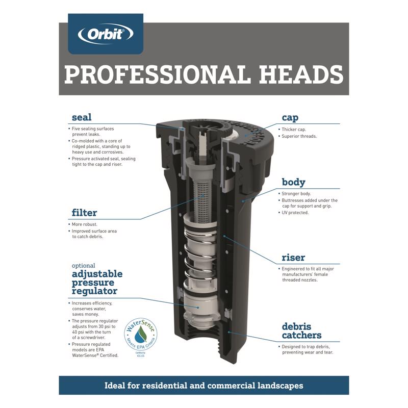 Orbit Professional Series 4 in. H Full-Circle Pop-Up Spray Head