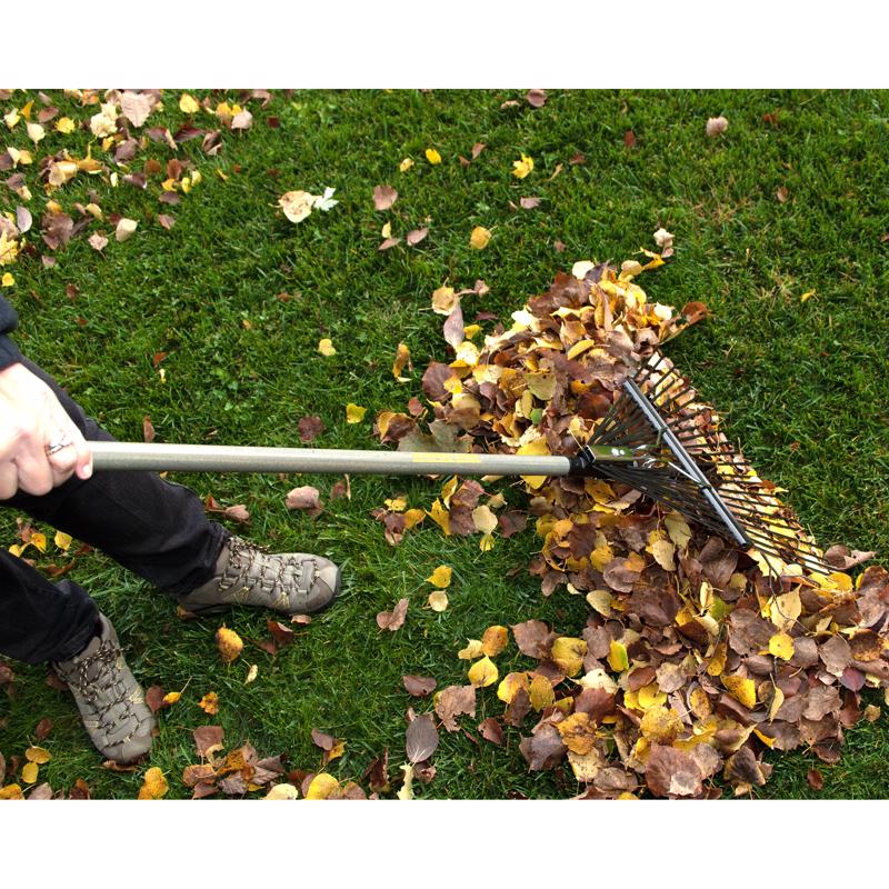 True Temper 64.5 in. 22 Tine Steel Leaf Rake Wood Handle