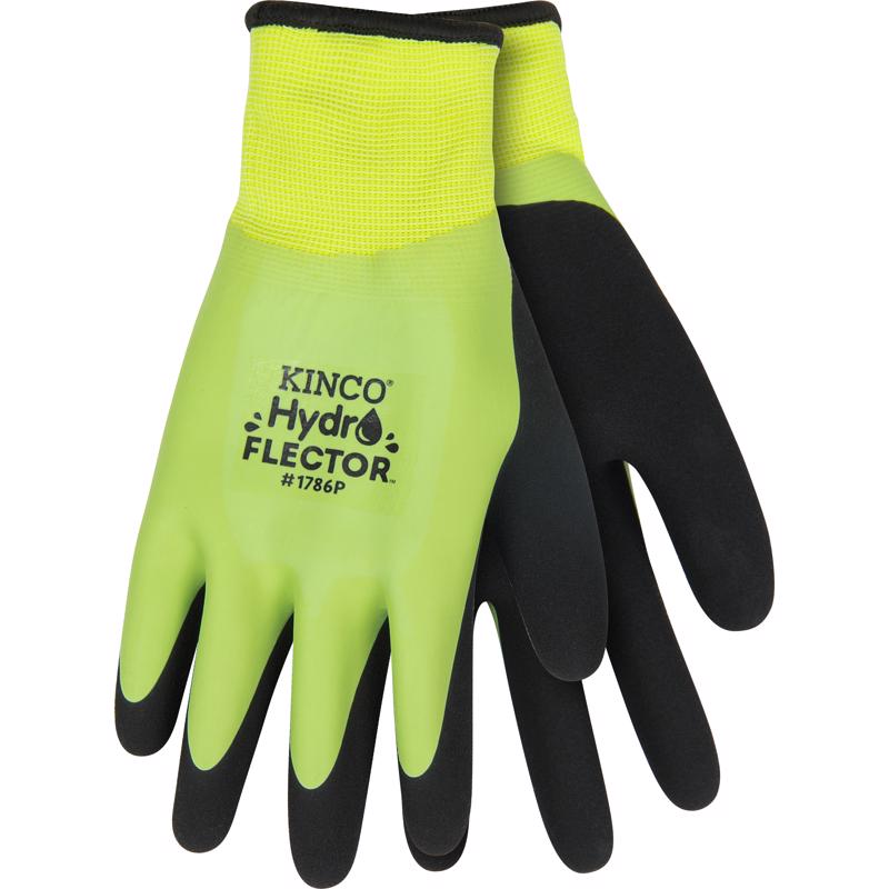 Kinco Hydroflector Men's Knit Wrist Cuff Waterproof Gloves Black/Green XL 1 pair