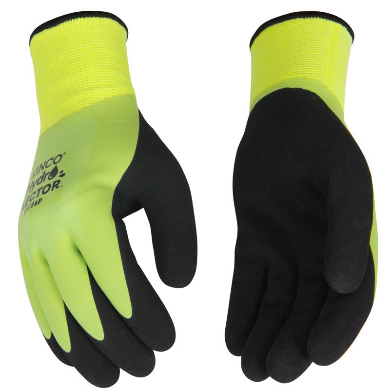 Kinco Hydroflector Men's Knit Wrist Cuff Waterproof Gloves Black/Green M 1 pair