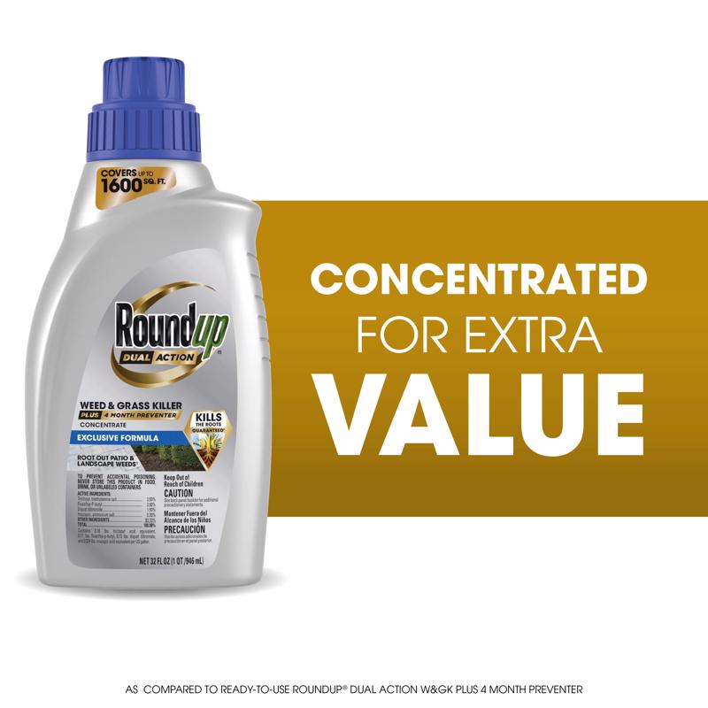 Roundup Dual Action Weed and Grass Killer Concentrate 32 oz