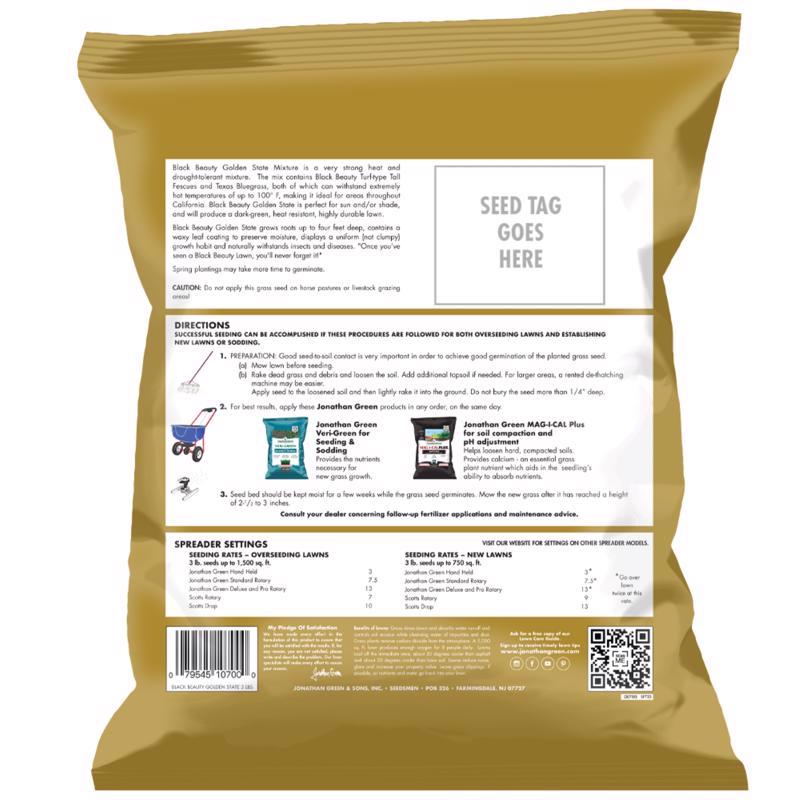 Jonathan Green Black Beauty Golden State Mixed Sun or Shade Grass Seed 3 lb