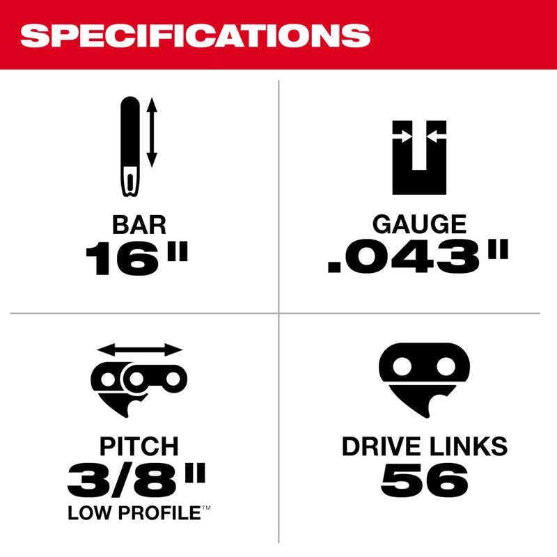 Milwaukee 49-16-2715 16 in. Chainsaw Chain 56 links