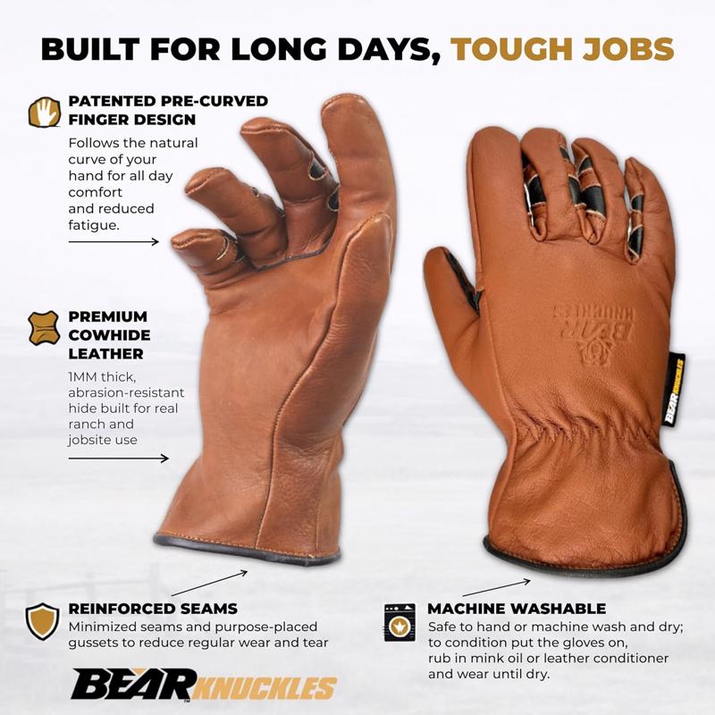Bear Knuckles Driver Gloves Brown XL