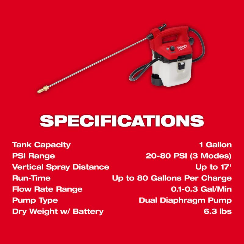 Milwaukee M12 1 gal Wand Hand Held Sprayer