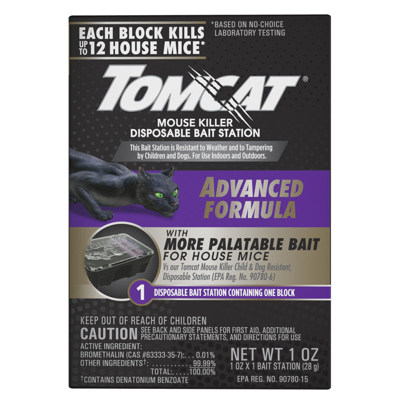 Tomcat Advanced Formula Bait Station and Bait Blocks For Mice 2 oz