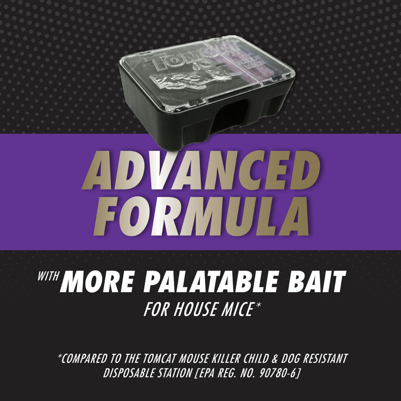 Tomcat Advanced Formula Bait Station and Bait Blocks For Mice 2 oz