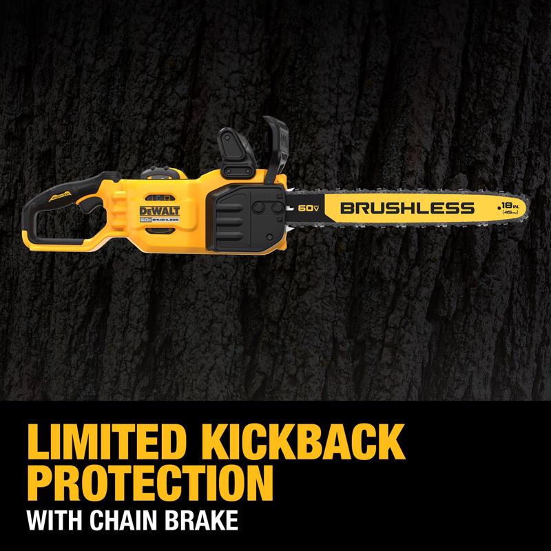 DeWalt 60V MAX DCCS672X1 18 in. 40.9 cc 60 V Battery Chainsaw Kit (Battery & Charger)