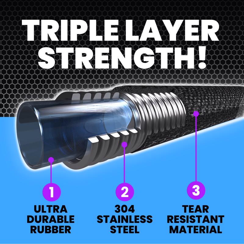 Hydrosteel 5/8 in. D X 50 ft. L Heavy Duty Garden Hose