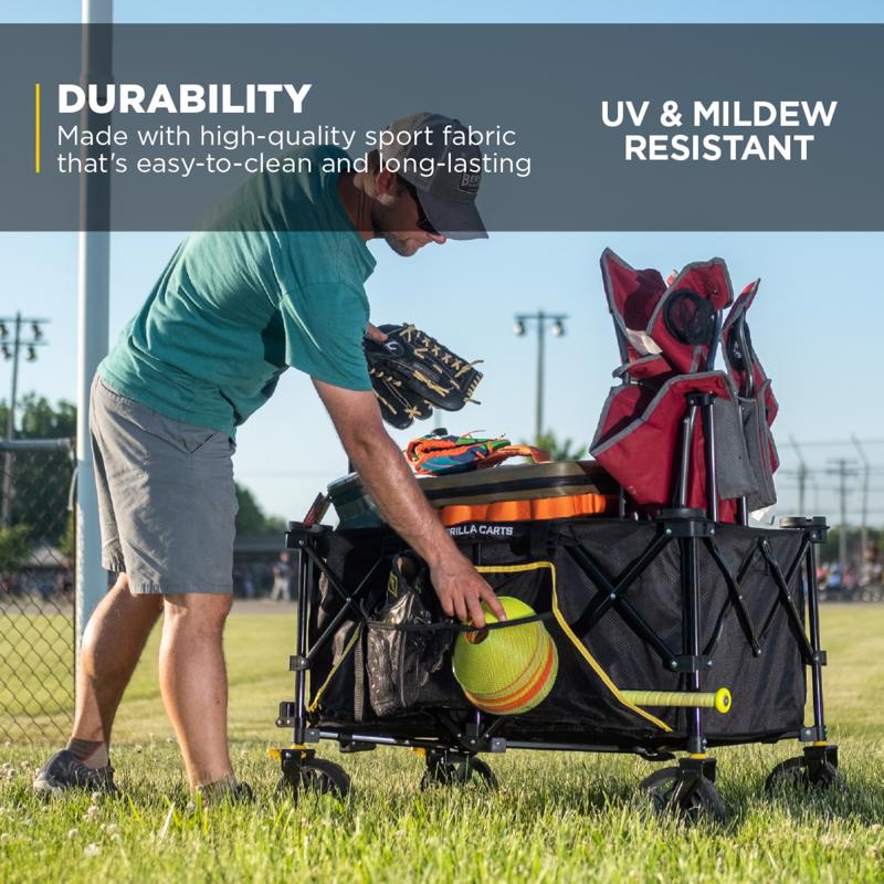 Gorilla Carts Polyester Fabric Folding Utility Wagon 150 lb. cap.