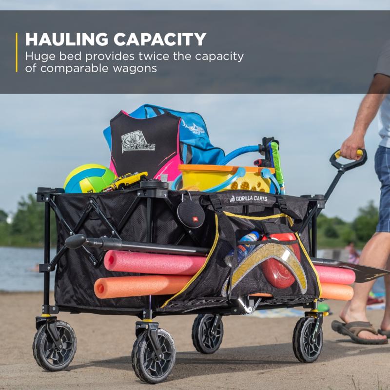 Gorilla Carts Polyester Fabric Folding Utility Wagon 150 lb. cap.