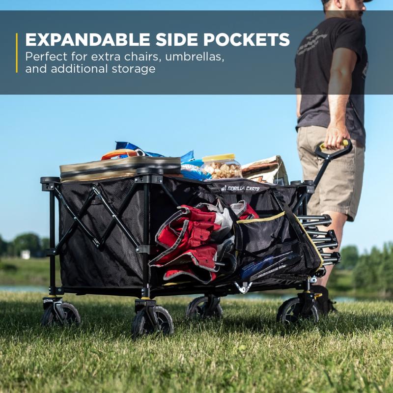 Gorilla Carts Polyester Fabric Folding Utility Wagon 150 lb. cap.