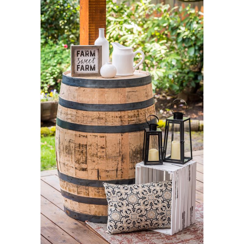 Real Wood Products Jack Daniel's 35 in. H X 26 in. W X 26 in. D Oak Whiskey Barrel Barrel Brown
