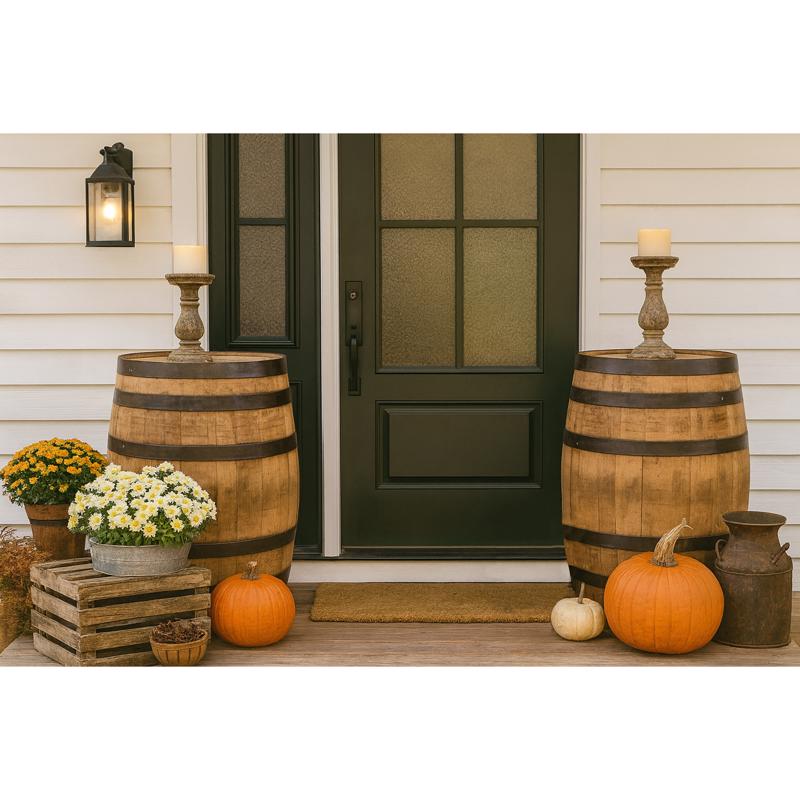 Real Wood Products Jack Daniel's 35 in. H X 26 in. W X 26 in. D Oak Whiskey Barrel Barrel Brown