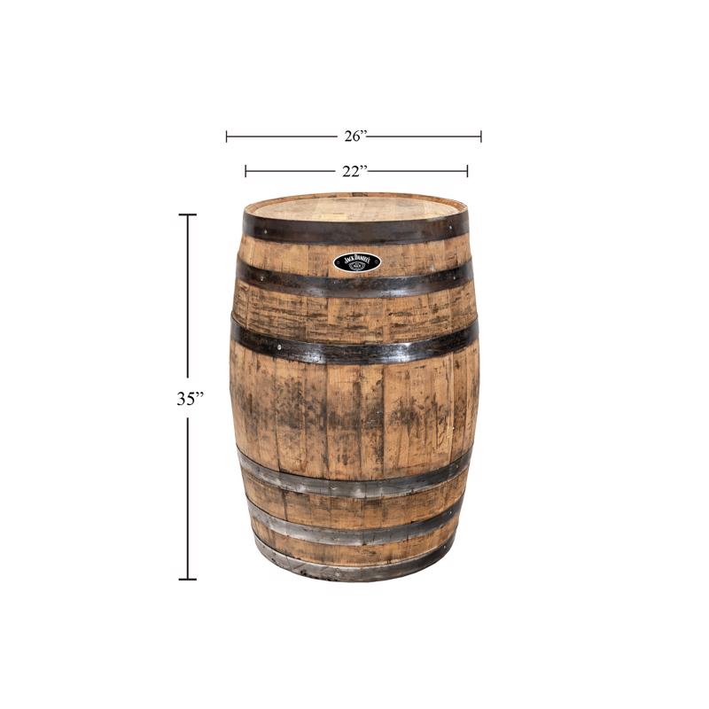 Real Wood Products Jack Daniel's 35 in. H X 26 in. W X 26 in. D Oak Whiskey Barrel Barrel Brown