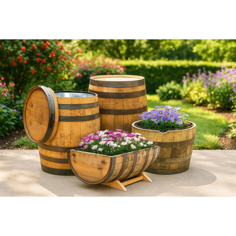 Real Wood Products Jack Daniel's 35 in. H X 26 in. W X 26 in. D Oak Whiskey Barrel Barrel Brown