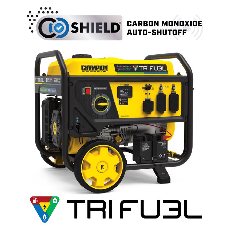 Champion Tri Fuel 6500 W Gas/NG/LP Portable Generator