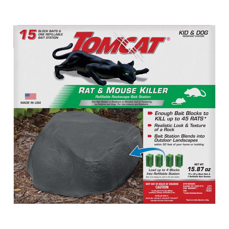 Tomcat Rockscape Bait Station and Bait Blocks For Mice and Rats