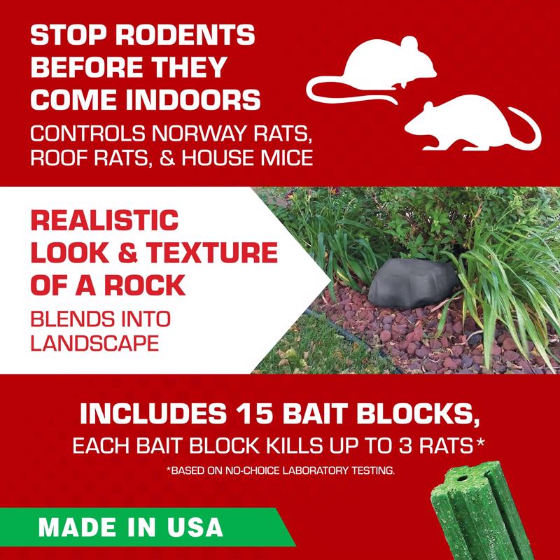 Tomcat Rockscape Bait Station and Bait Blocks For Mice and Rats