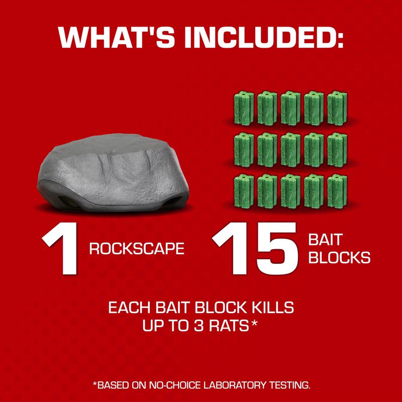 Tomcat Rockscape Bait Station and Bait Blocks For Mice and Rats