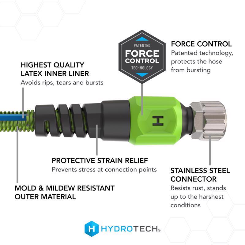 Hydrotech 3/4 in. D X 50 ft. L Heavy Duty Professional Grade Expandable Flexible Garden Hose