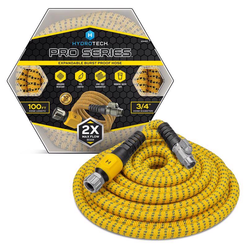 Hydrotech 3/4 in. D X 100 ft. L Heavy Duty Professional Grade Expandable Flexible Garden Hose