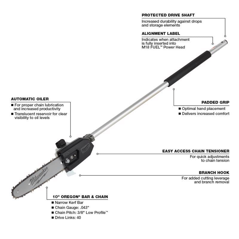 Milwaukee M18 FUEL 49-16-2720 10 in. Battery Pole Saw