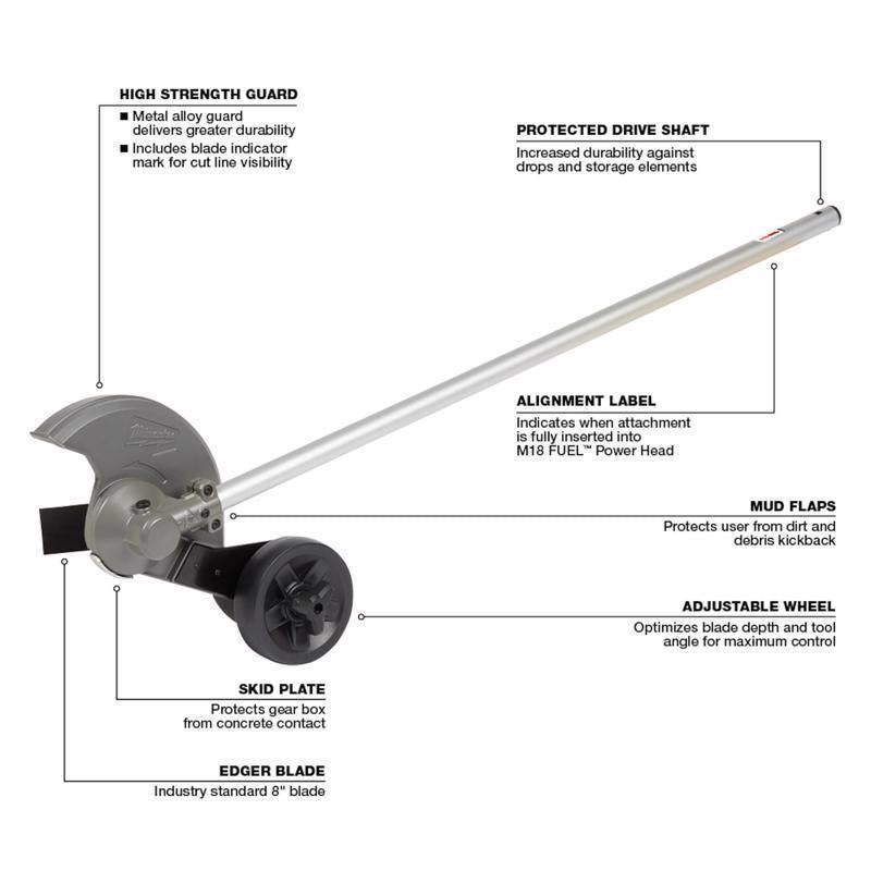 Milwaukee M18 FUEL Quik-Lok Professional Grade 38 in. L Edger Attachment