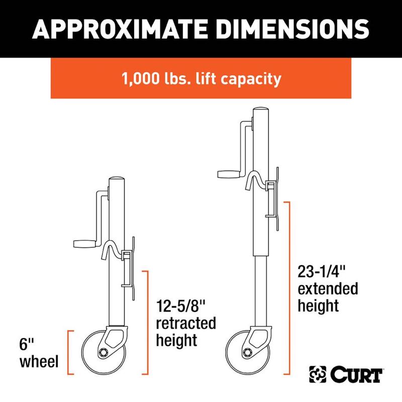 CURT Manual 1000 lb Trailer Jack