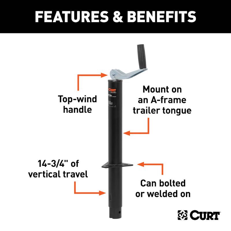CURT Manual 2000 lb Trailer Jack
