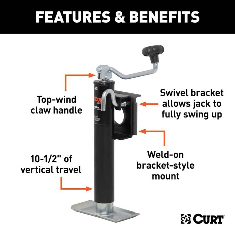 CURT Manual 2000 lb Trailer Jack