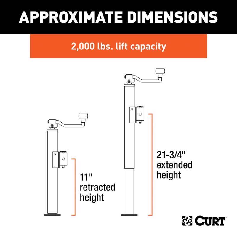 CURT Manual 2000 lb Trailer Jack