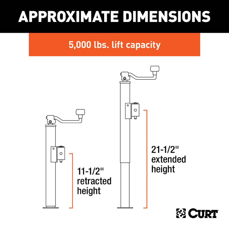 CURT Manual 5000 lb Trailer Jack