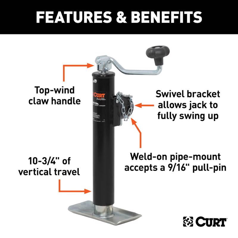 CURT Manual 5000 lb Trailer Jack