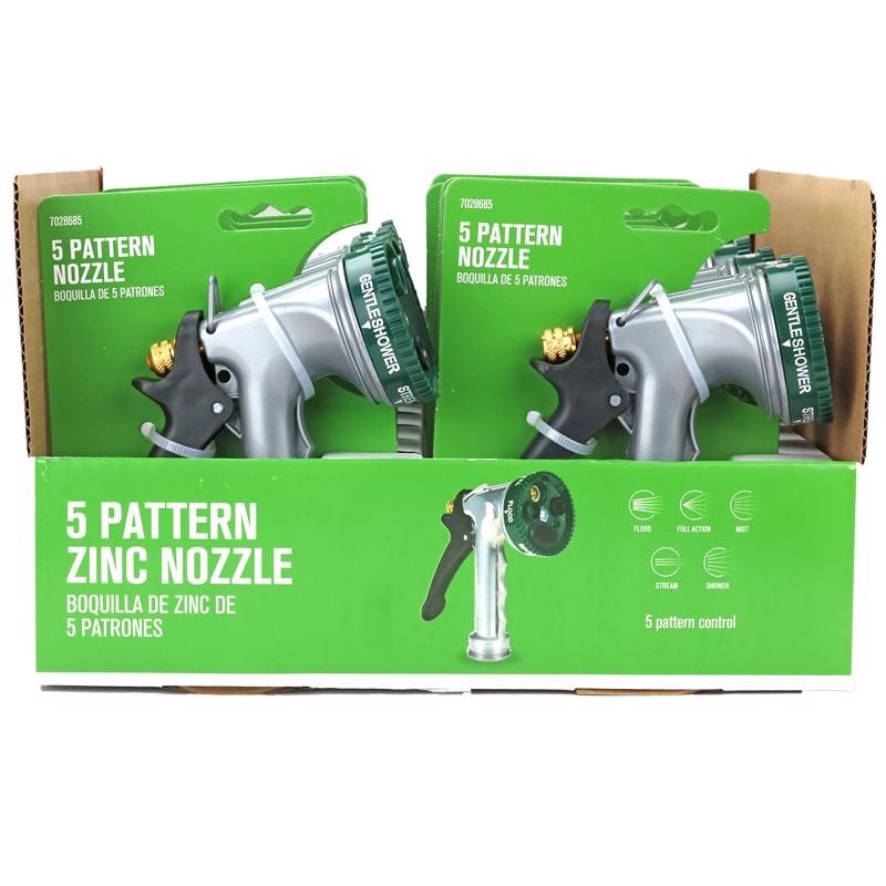 Home Plus 5 Pattern Adjustable Multi-Pattern Metal Hose Nozzle
