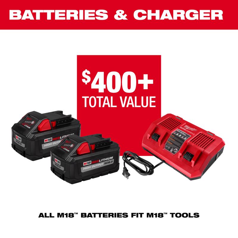 Milwaukee M18 FUEL Dual Battery 3006-22 17 in. Battery String Trimmer Kit (Battery & Charger)