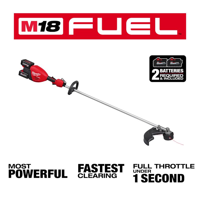 Milwaukee M18 FUEL Dual Battery 3006-22 17 in. Battery String Trimmer Kit (Battery & Charger)