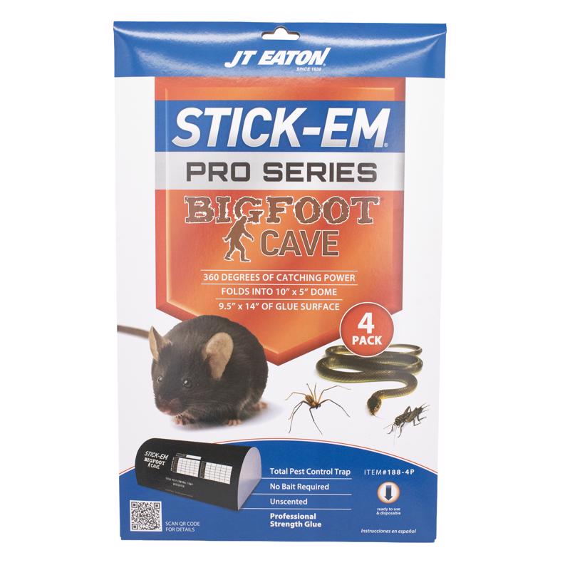 JT Eaton Stick-Em Pro Series Bigfoot Extra Large Glue Board Trap For Insects/Rodents/Snakes 4 pk