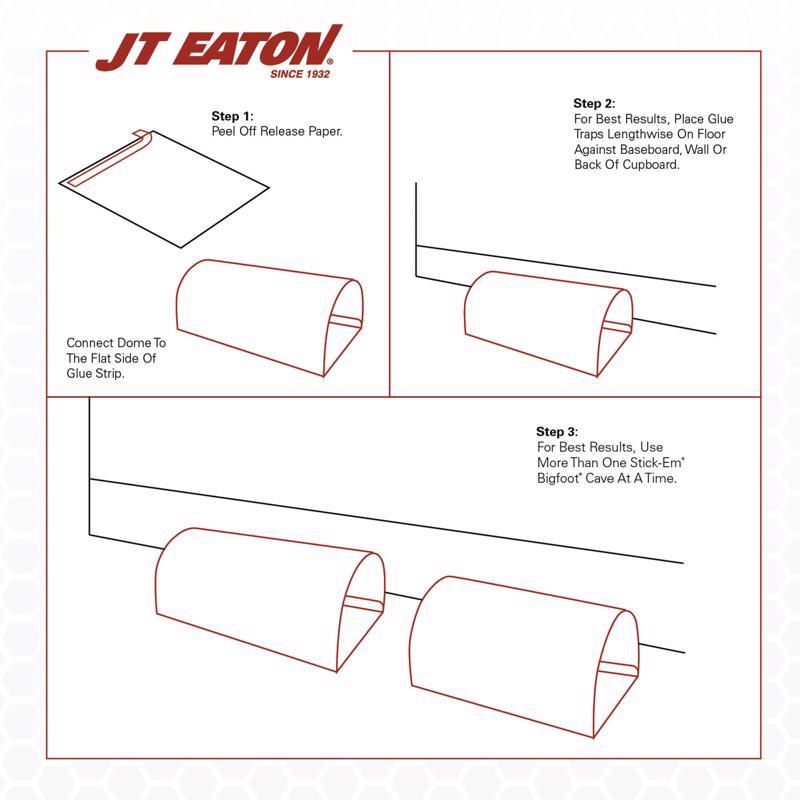 JT Eaton Stick-Em Pro Series Bigfoot Extra Large Glue Board Trap For Insects/Rodents/Snakes 4 pk