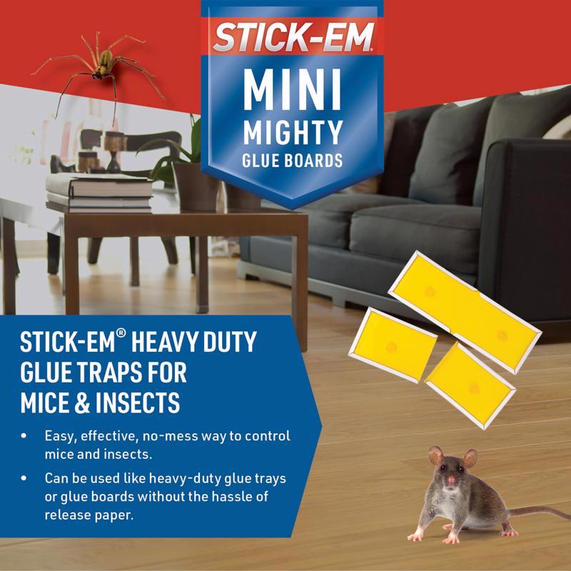 JT Eaton Stick-Em Pro Series Mini Glue Board Trap For Insects and Mice 4 pk