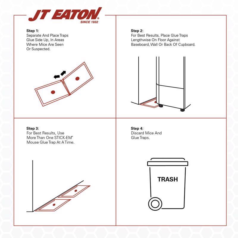 JT Eaton Stick-Em Pro Series Mini Glue Board Trap For Insects and Mice 4 pk