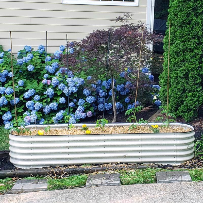 Vego Garden 17 in. H Metal 9 in 1 Raised Garden Bed Pearl White