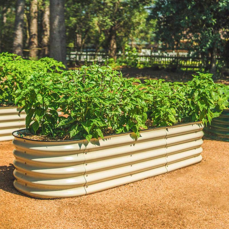 Vego Garden 17 in. H Metal 9 in 1 Raised Garden Bed Pearl White