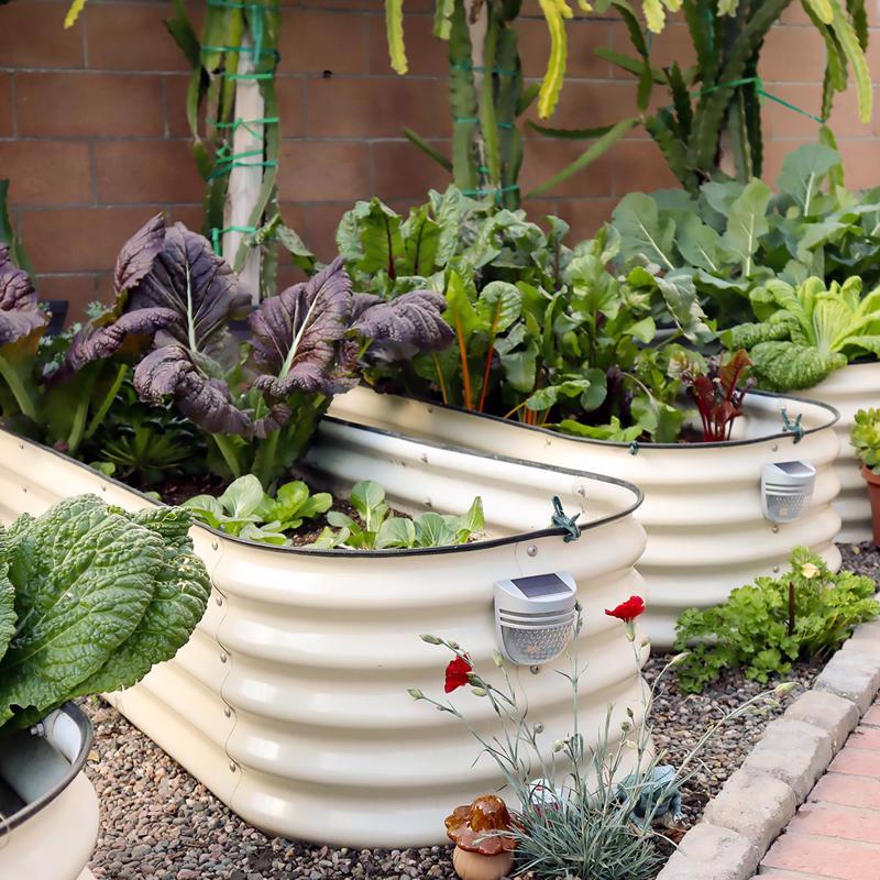 Vego Garden 17 in. H Metal 9 in 1 Raised Garden Bed Pearl White