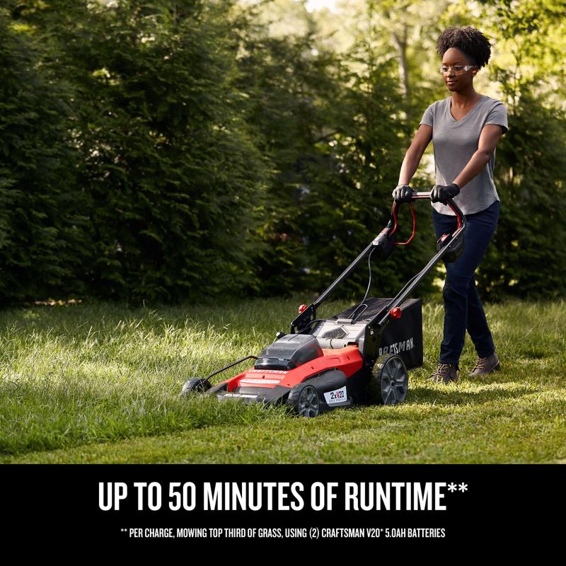 Craftsman V20 2x20V CMCMWSP220P2 20 in. Battery Self-Propelled Lawn Mower Kit (Battery & Charger)