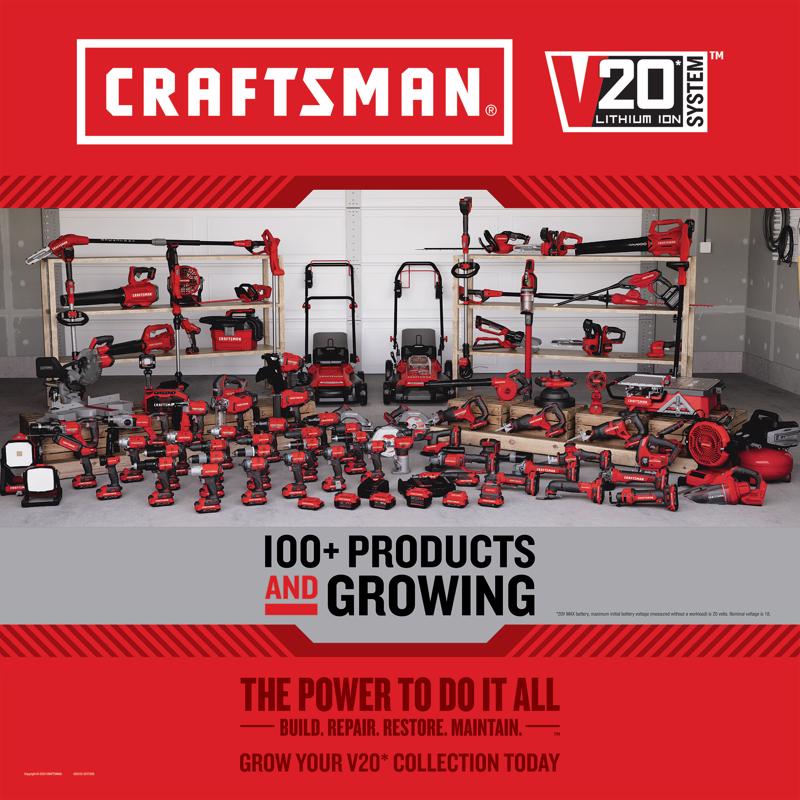 Craftsman V20 2x20V CMCMWSP220P2 20 in. Battery Self-Propelled Lawn Mower Kit (Battery & Charger)