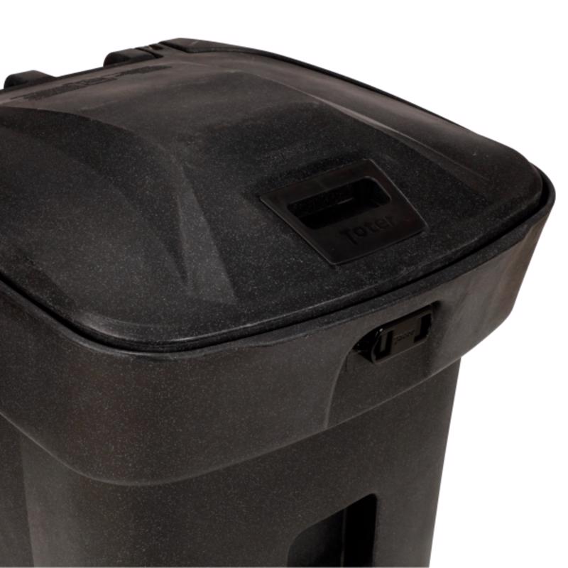 Toter Bear Resistant 96 gal Black Polyethylene Wheeled Garbage Can Lid Included