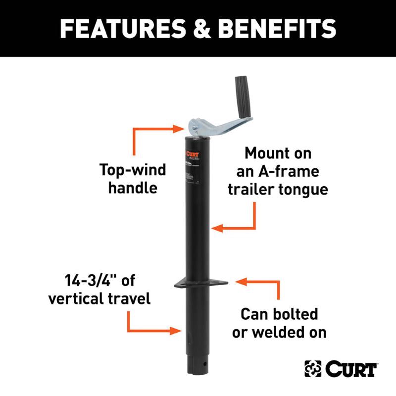 CURT Manual 2000 lb Trailer Jack