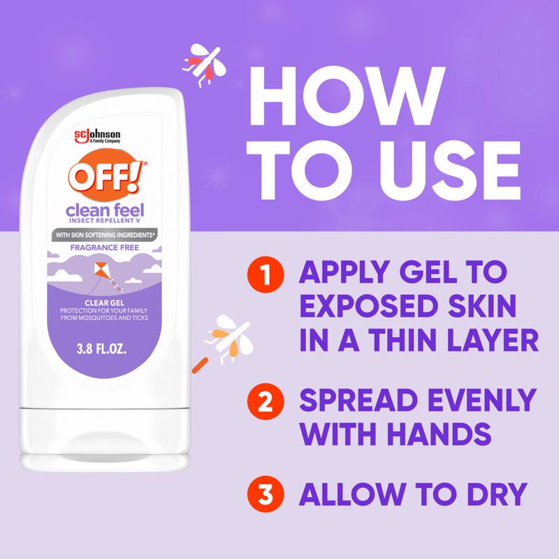 OFF! Clean Feel Insect Repellent Gel For Mosquitoes/Ticks 3.8 oz
