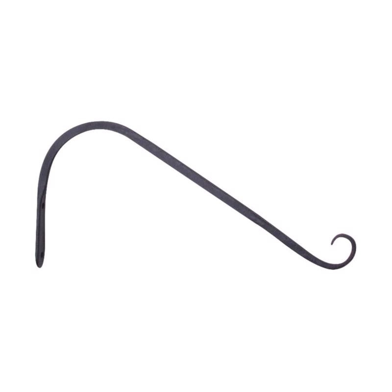 Living Accents Black Wrought Iron 12 in. H Forged Angled Plant Hook